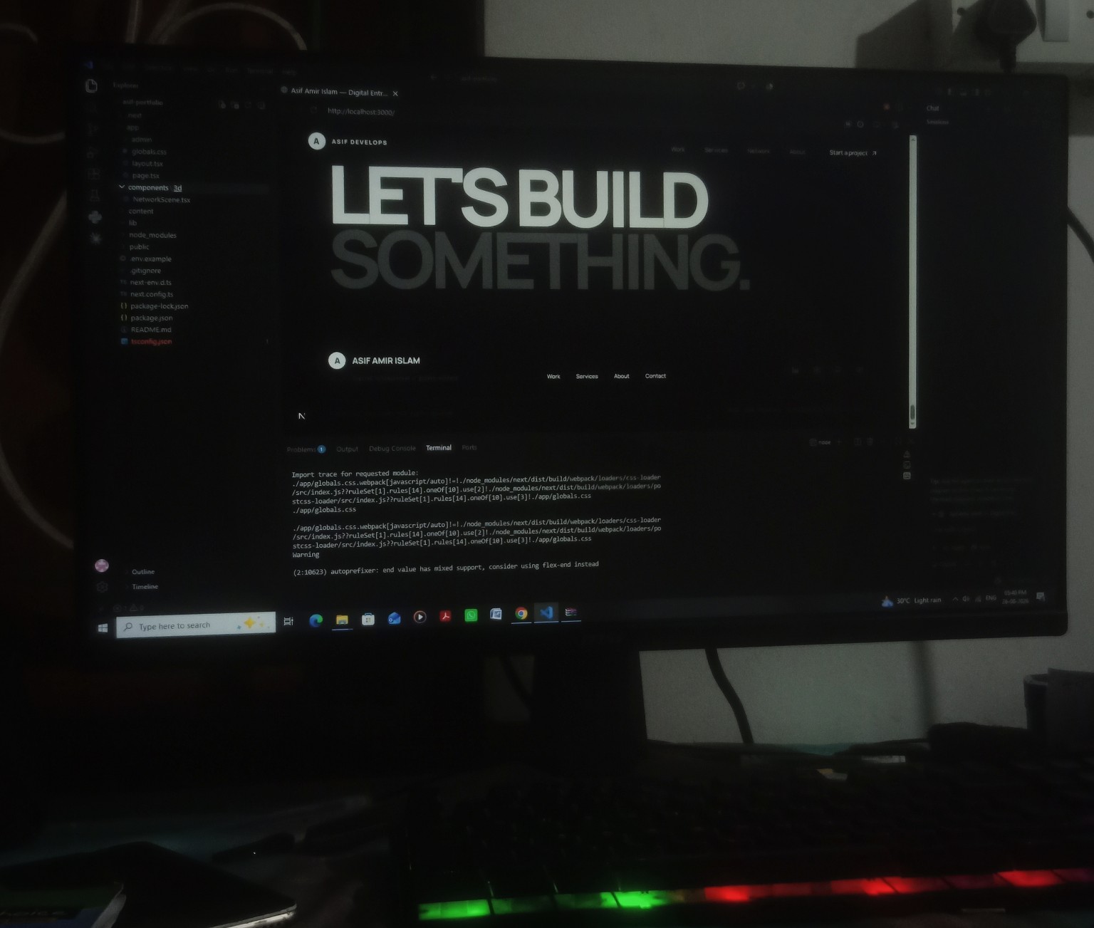 Asif working on code